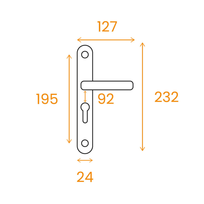 Paires De Poign Es Sur Plaques Troites Avec Pilier Aluminium Blanc