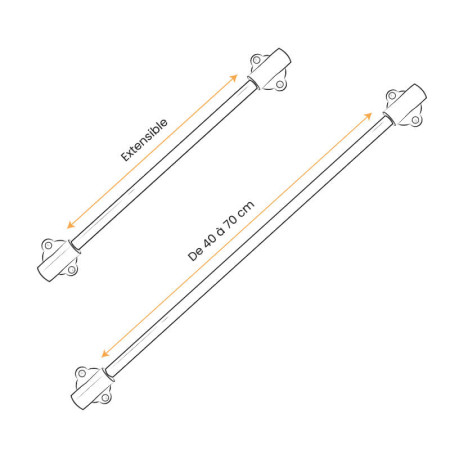 Lot de 2 Mini Tringles à Rideaux Sans Perçage Extensibles pour Volet