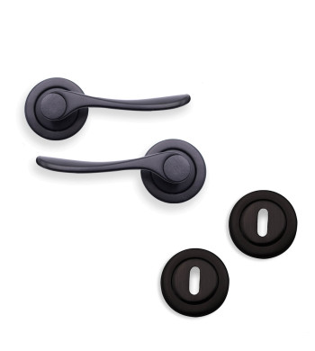 Poignées de Porte sans Perçage Rosace Noires