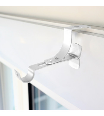 Lot de 2 Supports de Tringle à Rideaux sans perçage blanc