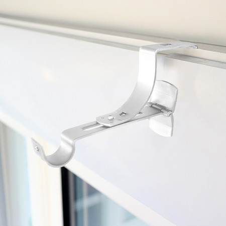 Lot de 2 Supports de Tringle à Rideaux sans perçage blanc