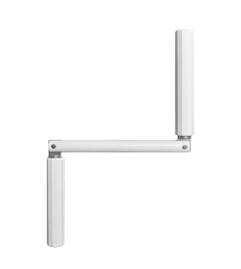Poignée de manivelle, Aluminium, Blanc, Tourillon 12, Tube Profilé, L.140 mm, Geiger