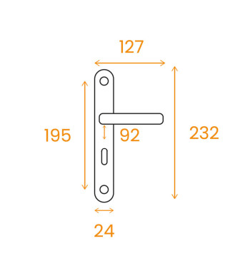 Poignées de Fenêtre, Aluminium, Blanc, Cylindre