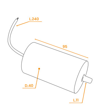 Condensateur, 25 uF, à Câbles, 250V, pour Appareils Electroménagers