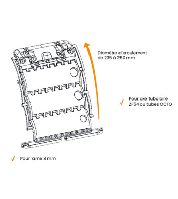 4 Attaches de Tablier, Click-Sur, 3 Maillons, Ep.8 mm