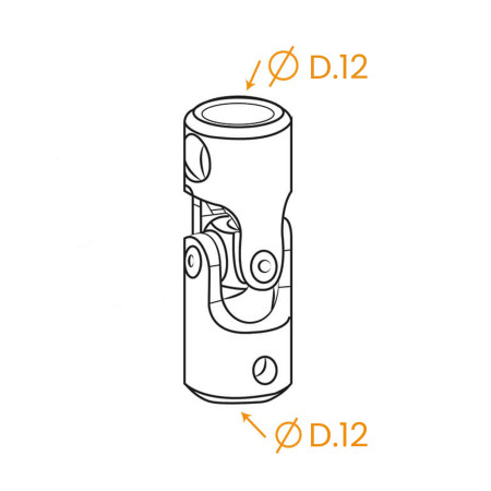 Joint De Cardan Femelle Pour Volet Roulant - Rotule 12 Mm - Nickel Acier - Transmission Manivelle Sortie Caisson