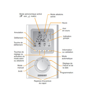 Cette télécommande Bubendorff assure une connexion rapide et fiable avec votre moteur.
