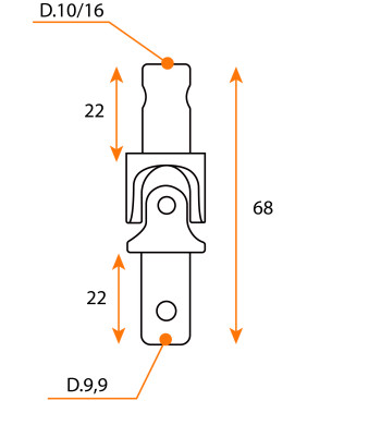 Joint de Cardan, Tourillon 9,9 mm, Acier, Genouillère pour Manivelle de Volet Roulant