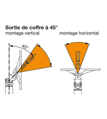 Sortie de caisson, 6p8, Longueur 300 mm, 50°, Gris, Geiger
