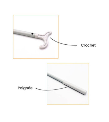 Bâton de Tirage, L.950 ou 1450 mm, Blanc, Pour Volet Roulant
