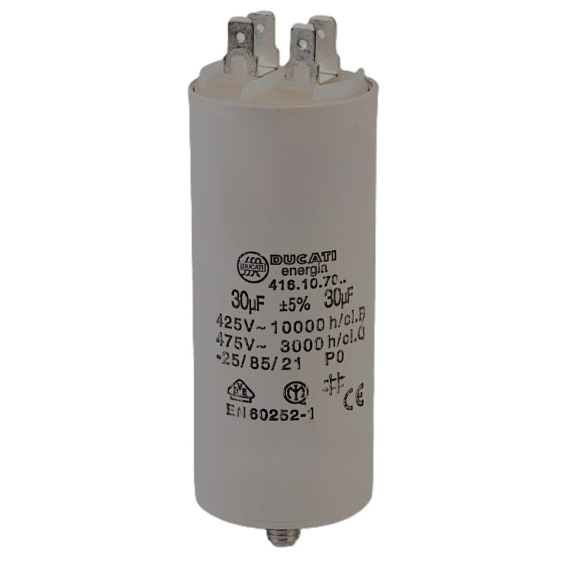 Condensateur à cosses 30 uF universel permanent pour appareils électriques