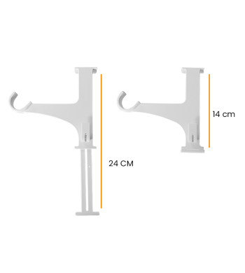 2 Supports Sans Perçage, pour Tringle à Rideaux, ø20-28mm, pour Coffre de Volet Roulant