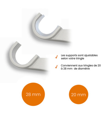 Simplifiez la pose de vos rideaux grâce à cette fixation tringle rideau sur coffre volet roulant sans outil complexe.