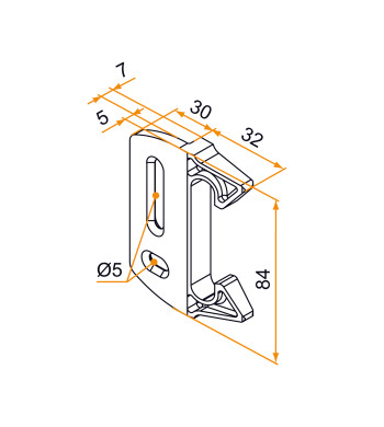 Gâche Plate en Feuillure, pour Serrure Modulox à Pêne Levant