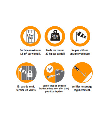 Poignée et Arrêt, Bloc Boy, Noir, Aluminium, pour Volet Battant