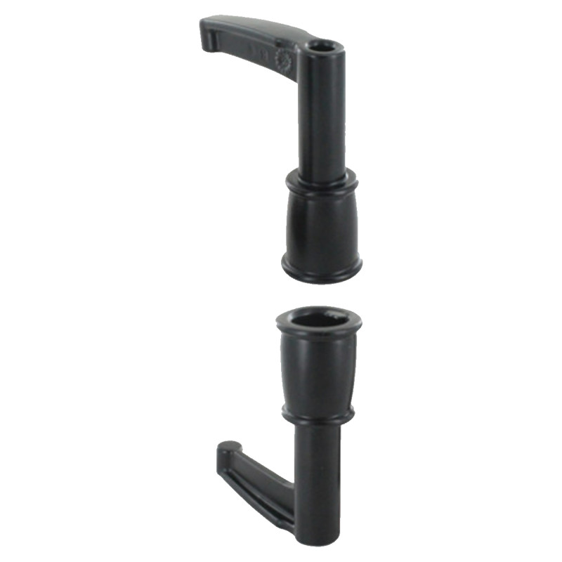 2 Embouts d'Espagnolette, Long, Haut et Bas, Aluminium, Noir 2 Embouts d'Espagnolette, Long, Haut et Bas, Aluminium, Noir