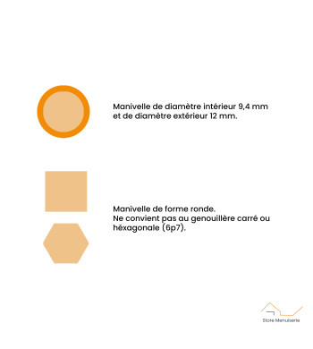 La manivelle volet roulant Leroy Merlin se décline en différents modèles compatibles avec la majorité des volets manuels.