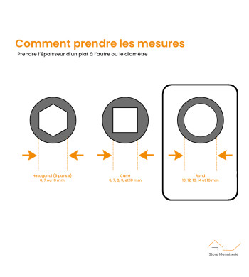 Manivelle de volet roulant longueur 1000mm pour volet roulant manuel