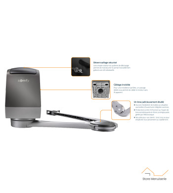 Moteur Axovia 3S io, pour Portail Battant, Somfy, Axovia 3S io - Pack confort