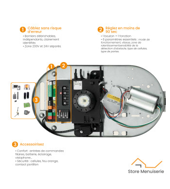 Moteur Dexxo Smart 1000, pour Porte de Garage Sectionnelle, Somfy, Dexxo Smart 1000 io - Pack Courroie