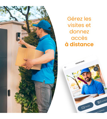 Visiophone Connecté io, Somfy, Prise secteur, Saillie, V500 Pro io Connect saillie + secteur