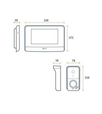 Visiophone io, Somfy, Prise secteur, Saillie, V500 PRO io + alimentation bloc secteur