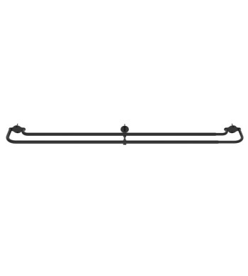 Tringle Double à Rideau Incurvée, Extensible 140 à 220 cm, Ø19/16 mm, Noir Mat