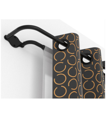 Tringle Double à Rideau Incurvée, Extensible 140 à 220 cm, Ø19/16 mm, Noir Mat