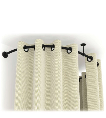 Tringle à rideau demi-cercle D.20 mm – Kit complet mural et plafond