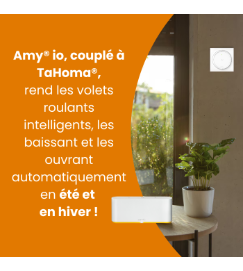 Somfy Amy 1 io + cadre - Télécommande murale 1 canal radio-io pour volets roulants et stores