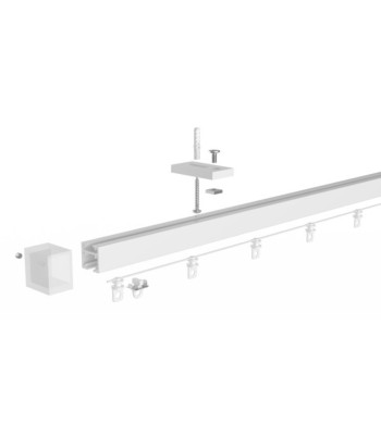 Tringle à Rideaux, Rail, Noir ou Blanc, D.20x20, Longueur 1.50m