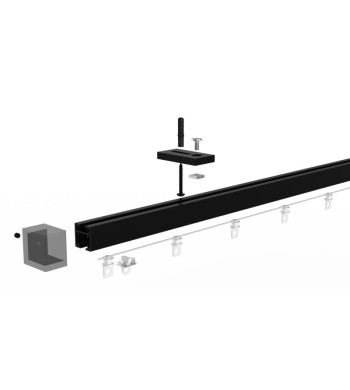 Tringle à Rideaux, Rail, Noir ou Blanc, D.20x20, Longueur 1.50m