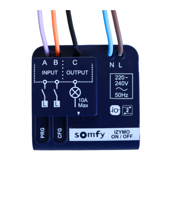Micro récepteur, Somfy, On Off, Izymo, Eclairage, io, transforme votre éclairage en un éclairage connecté