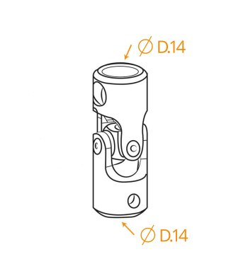 Joint de Cardan, Diamètre 14 mm, Acier, Geiger