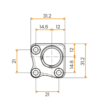 Sortie de caisson Geiger SM818F1130006 pour Volet roulant - Carré 6 mm