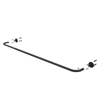 Tringle à Rideau, pour Penderie, Extensible 80 à 120 cm, Incurvée, Gris
