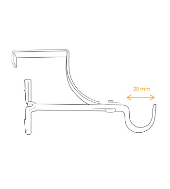 Dimension 20 mm supports de tringle à rideaux sans perçage blanc