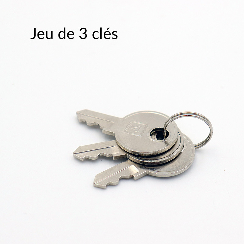 Serrure à cylindre rond 2 pivots Haute sécurité 7 à 9 mm acier blanc